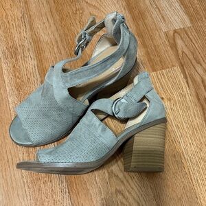 Sonoma Vitalize Ortholite Shoes Womens Size 7.5 Medium Gray Open Toe Heels